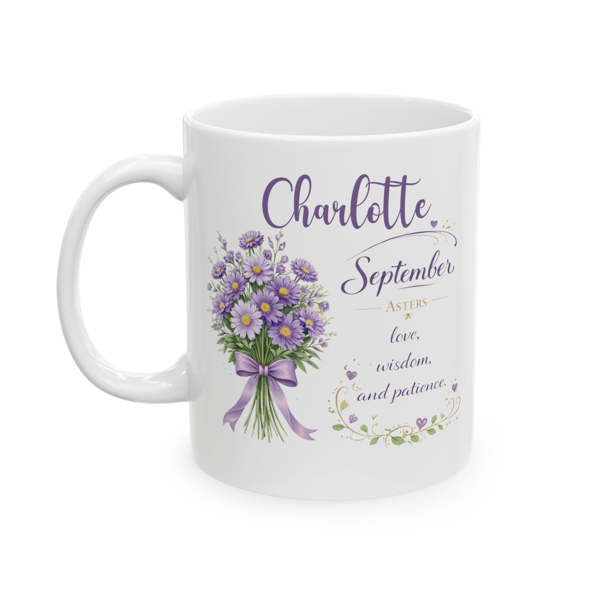 Personalized September Birth Flower Mug