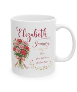 Personalized January Birth Flower mug