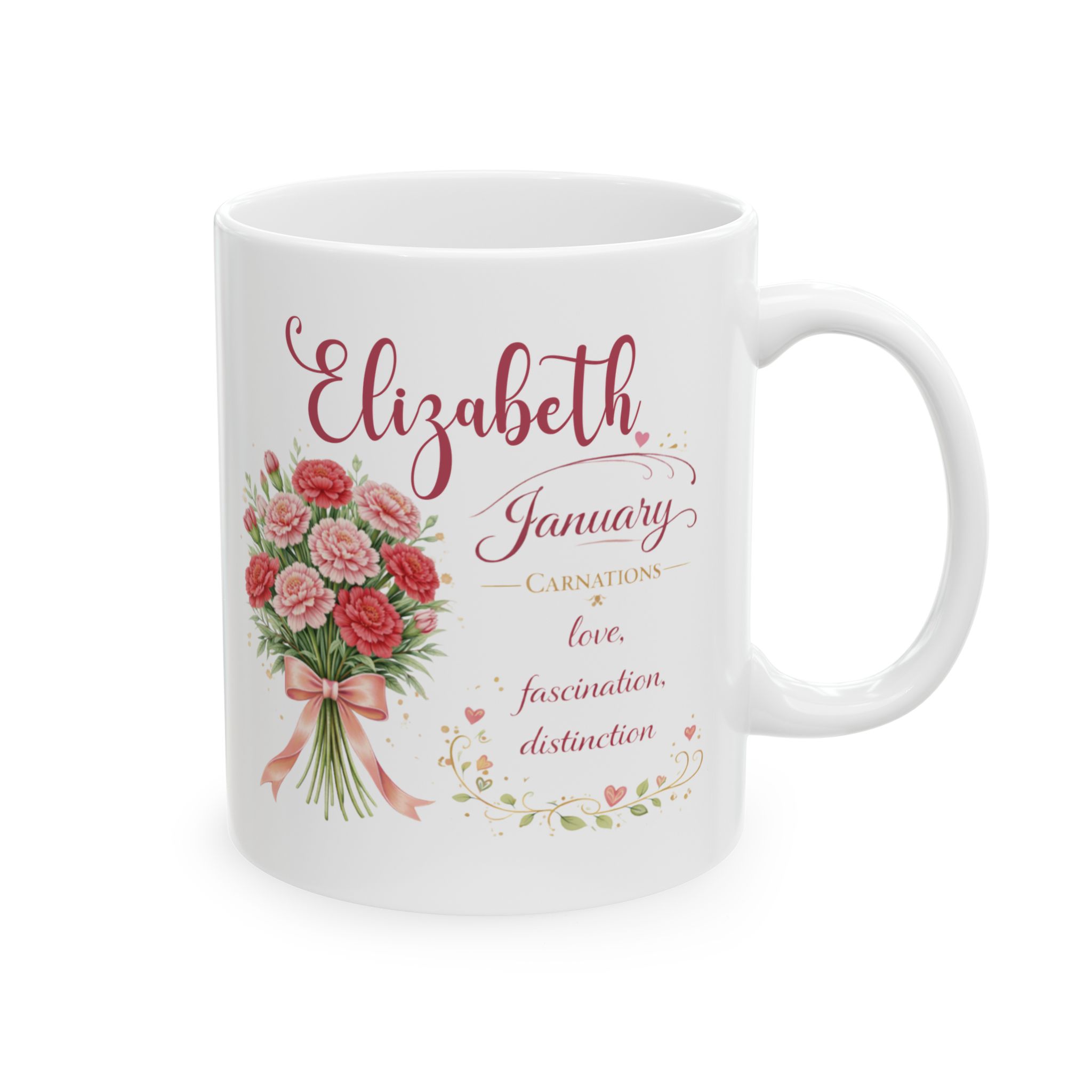 Personalized January Birth Flower mug