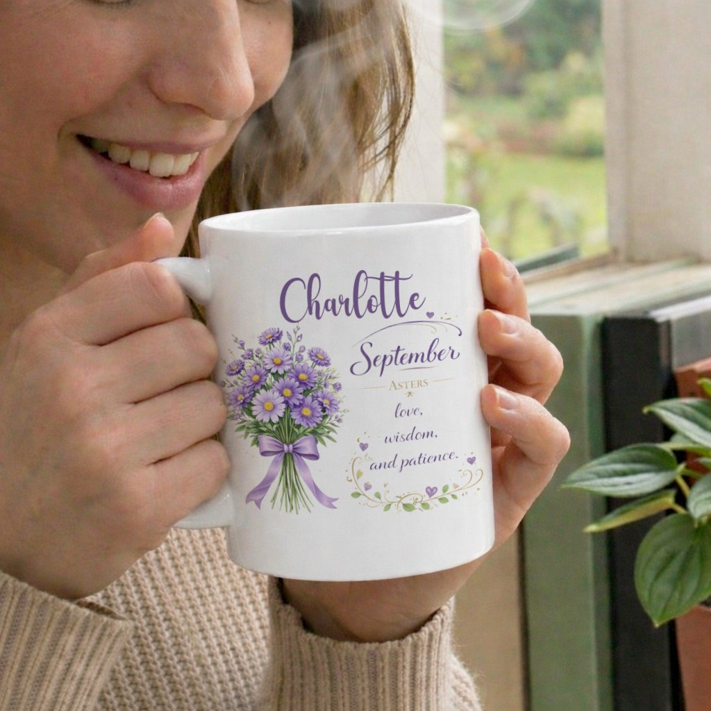 Personalized September Birth Flower Mug - Image 6