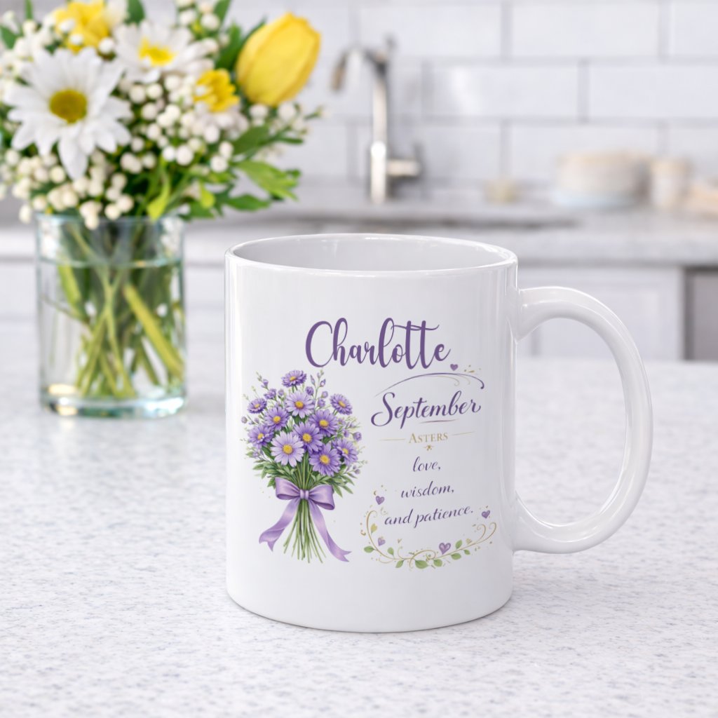 Personalized September Birth Flower Mug - Image 7