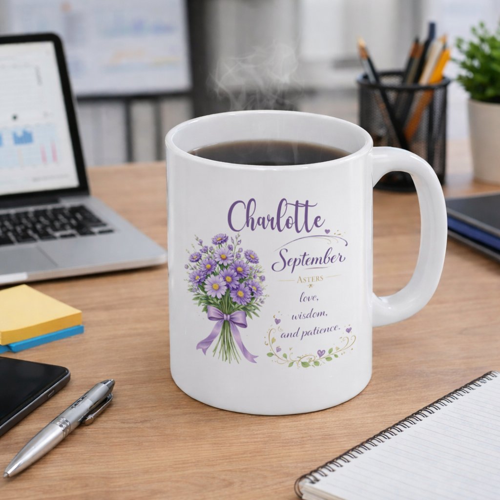 Personalized September Birth Flower Mug - Image 5