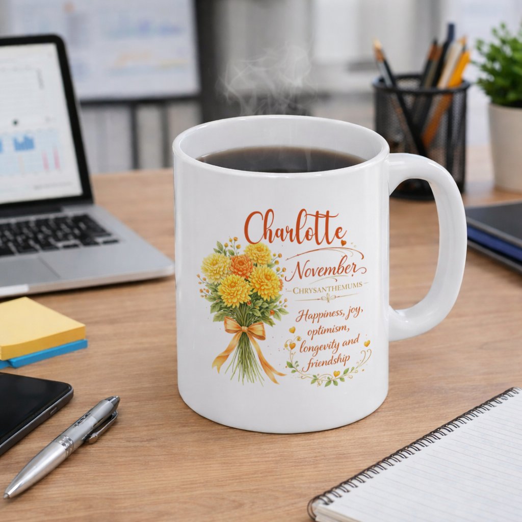 Personalized November Birth Flower Mug - Image 7