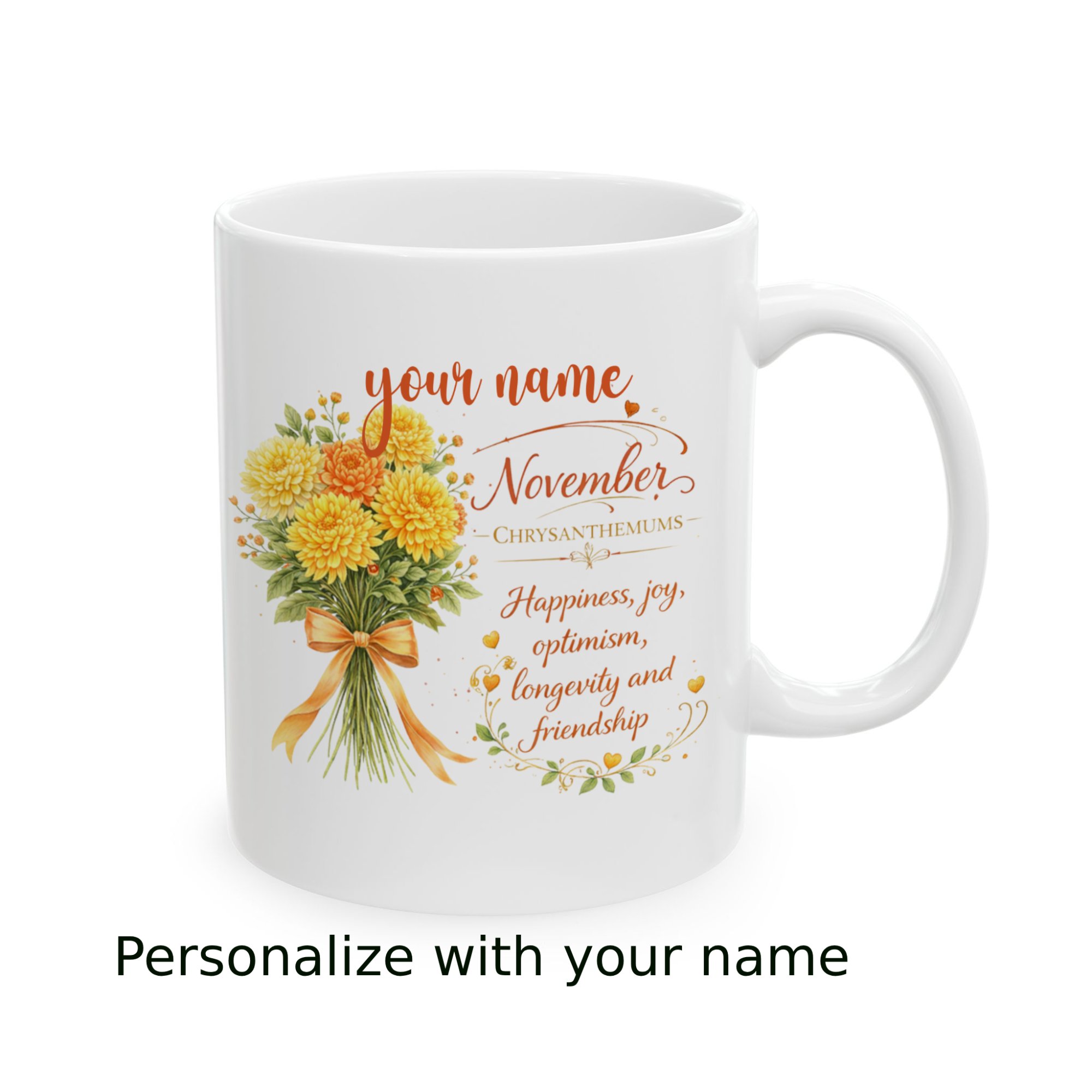Personalized November Birth Flower Mug - Image 2