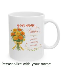 Alternative view of Personalized October Birth Flower Mug