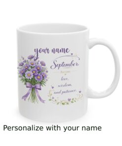 Alternative view of Personalized September Birth Flower Mug