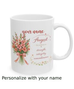 Alternative view of Personalized August Birth Flower Mug