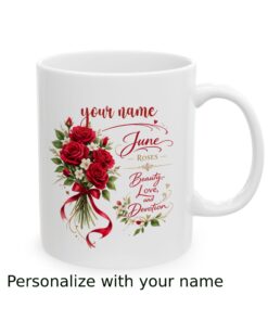 Alternative view of Personalized June Birth Flower Mug