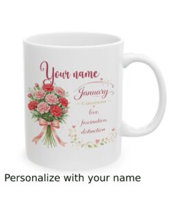 Alternative view of Personalized January Birth Flower Mug