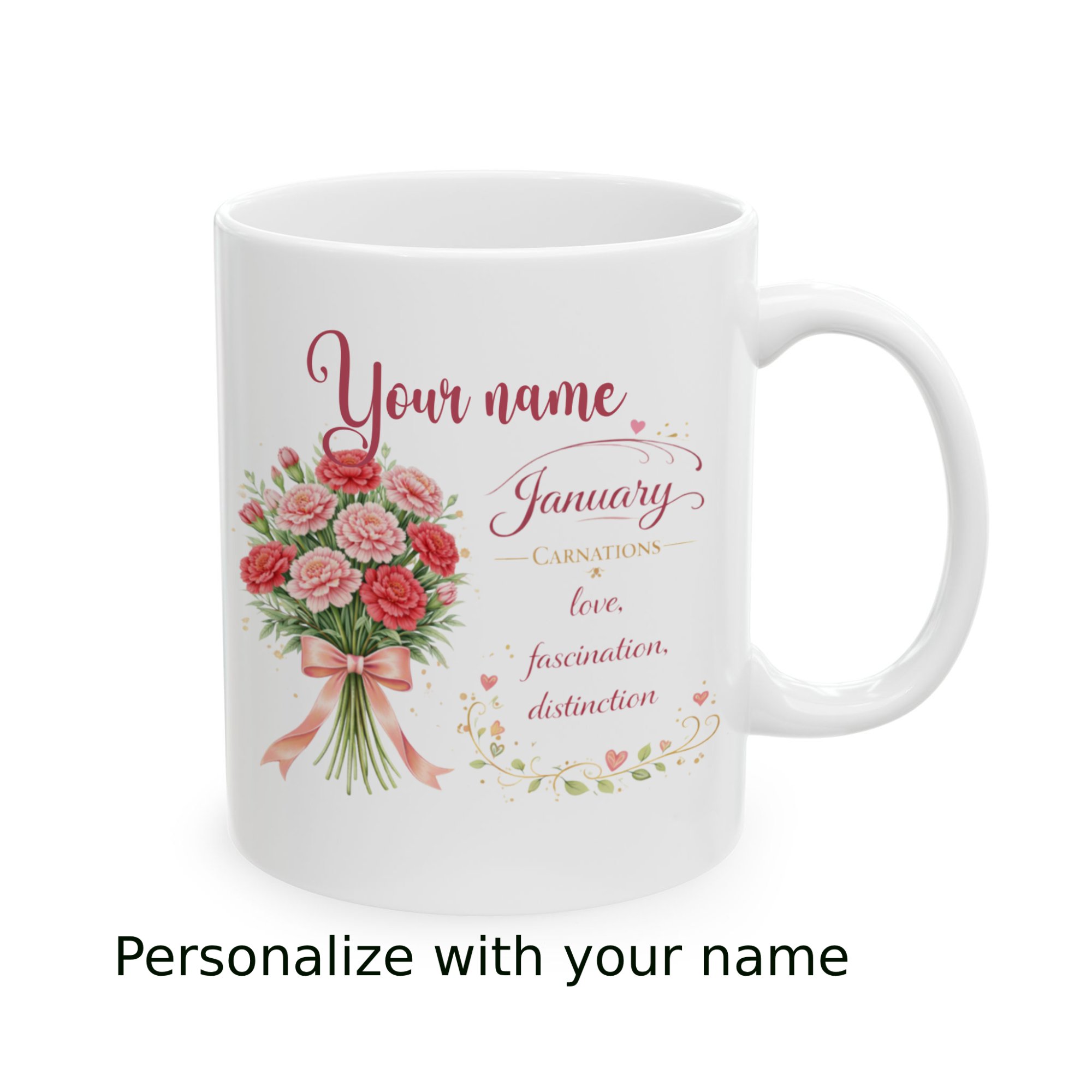Personalized January Birth Flower Mug - Image 2
