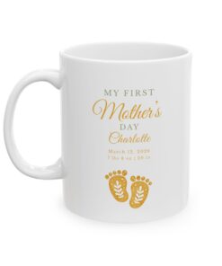 Personalized First Mother's Day Yellow Mug