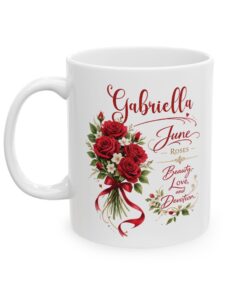 Personalized June Birth Flower Mug